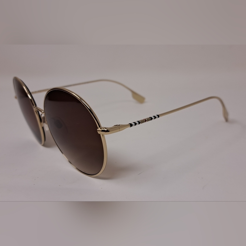 NWT Burberry Sunglasses Frames Only Round Gold Metal Full B3132 58-19-140 - Picture 4 of 14